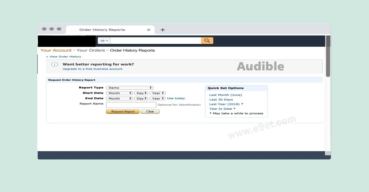 Find Audible Purchase History