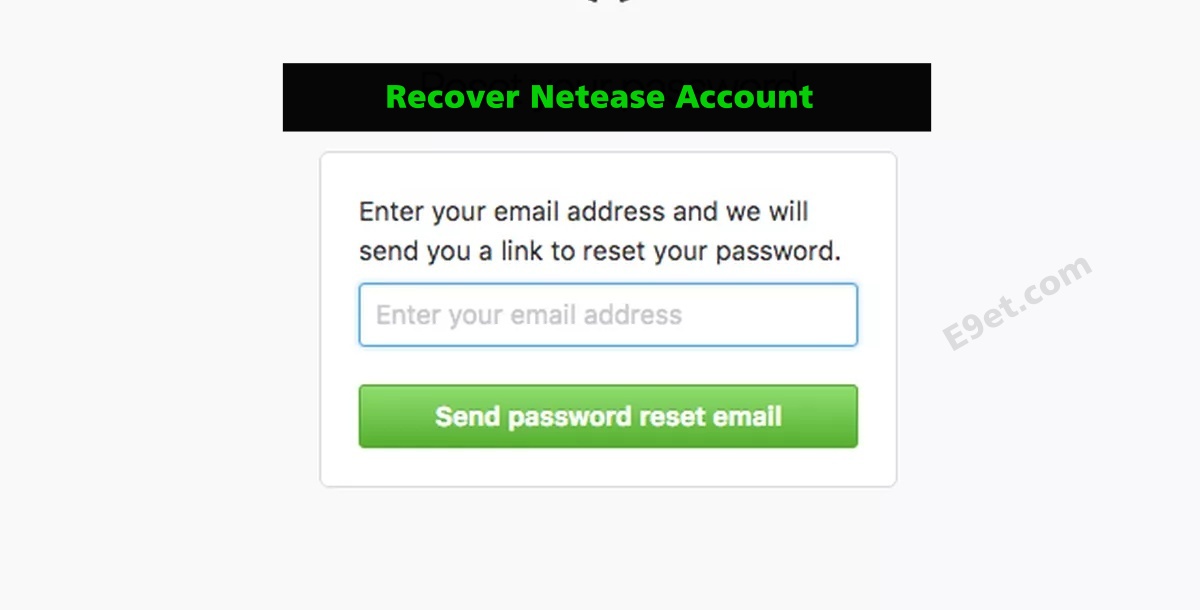 Recover Netease Account