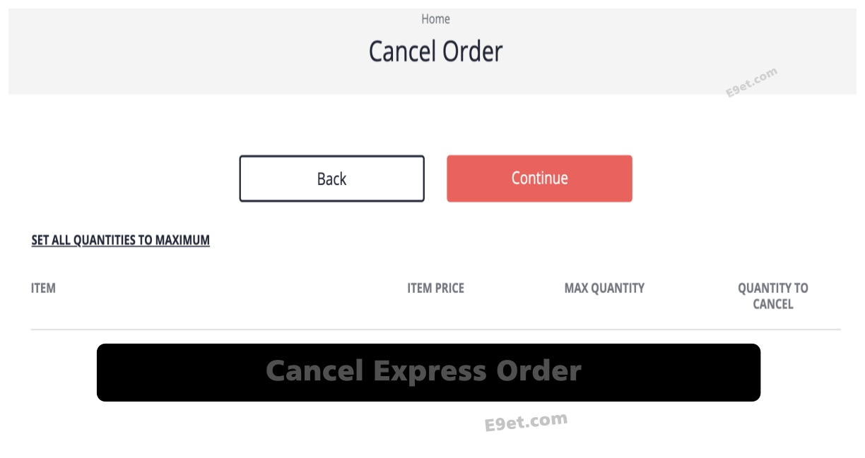 Cancel Order on Express