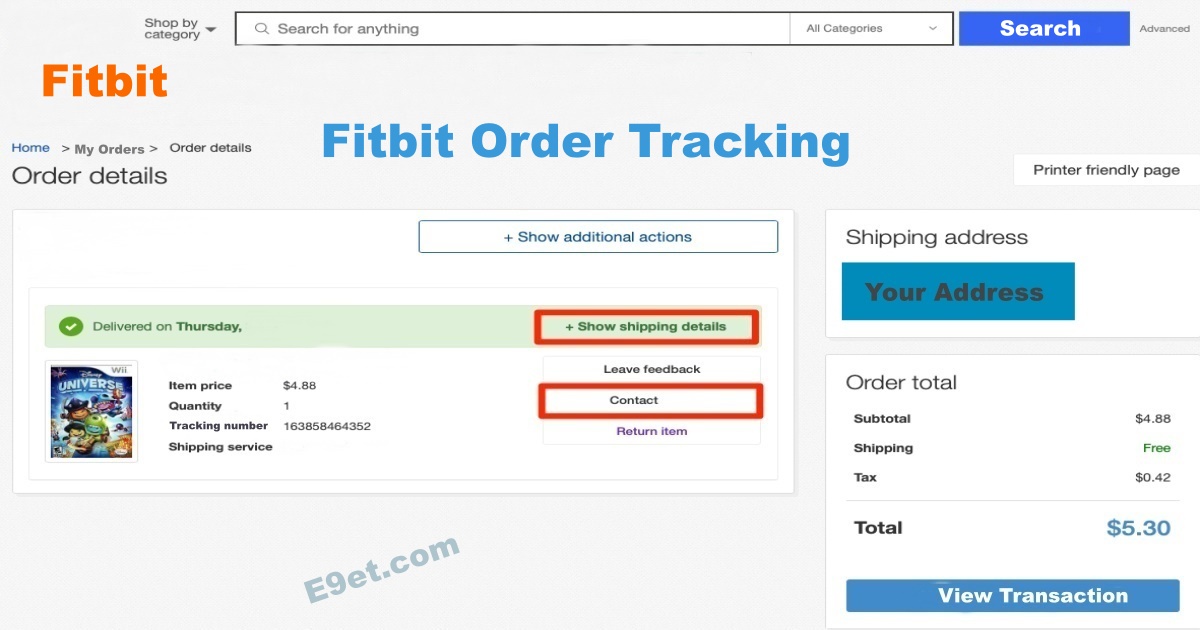 Track Fitbit Order