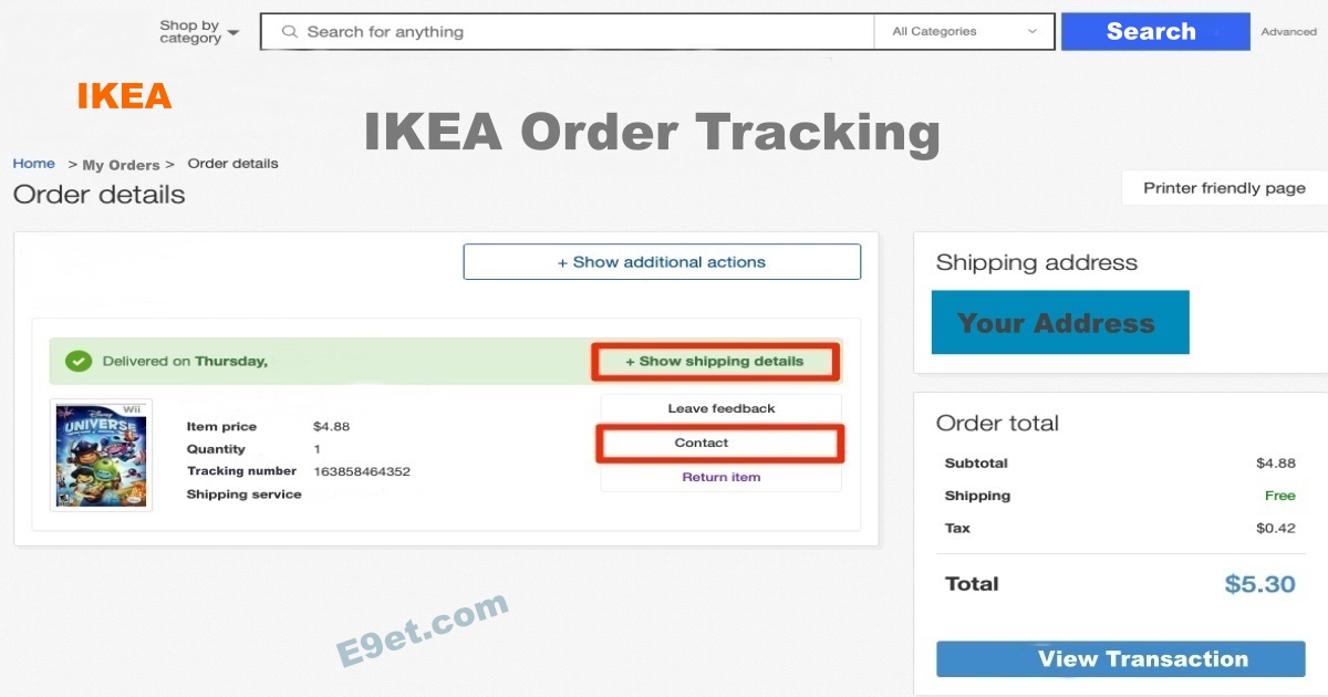 Track IKEA Order