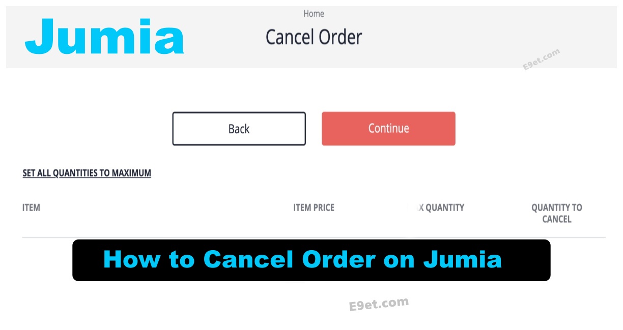 Cancel Order on Jumia