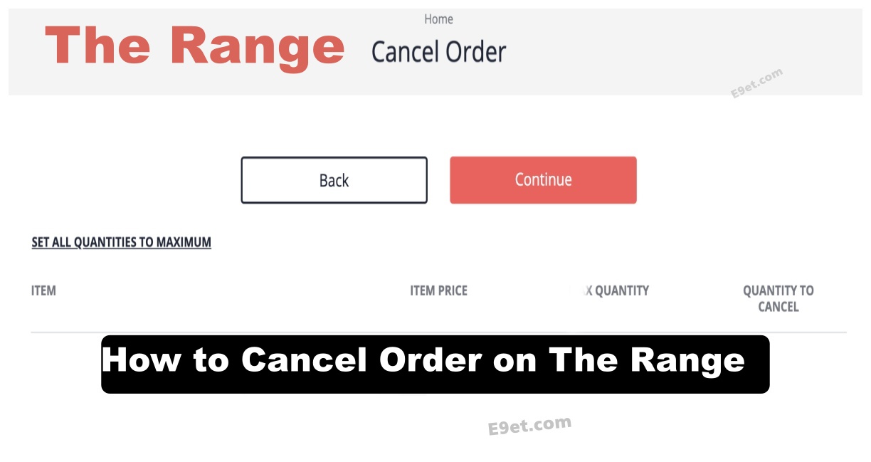 Cancel Order on The Range