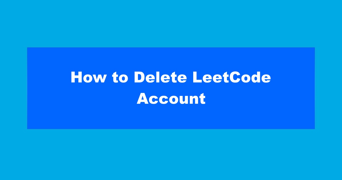 Delete LeetCode Account