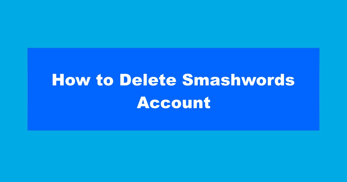 Delete Smashwords Account