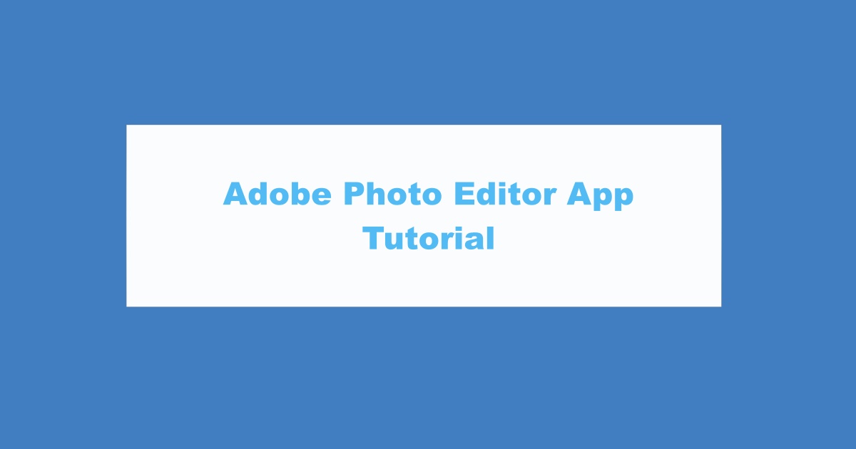 Adobe Photo Editor Free