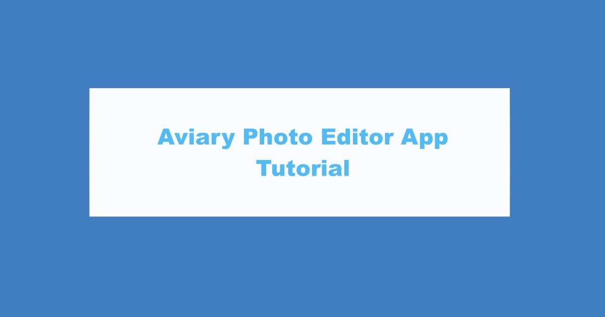 Aviary Photo Editor
