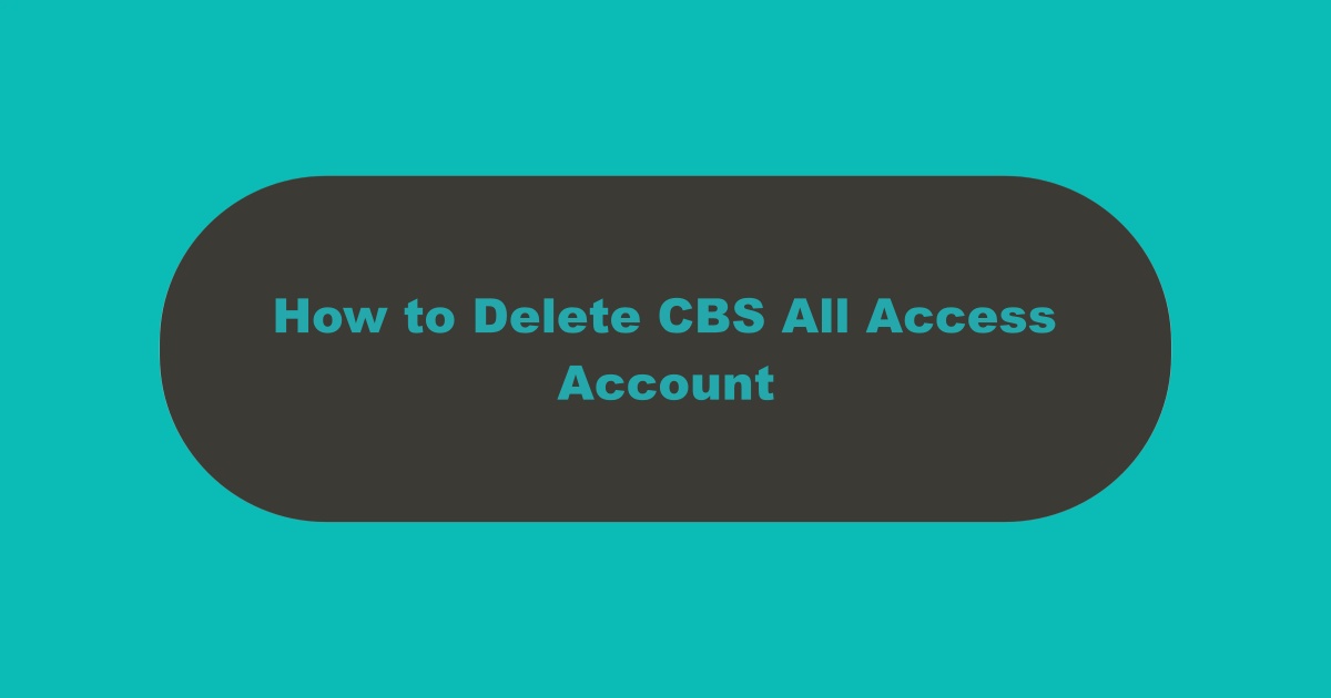 Delete CBS All Access