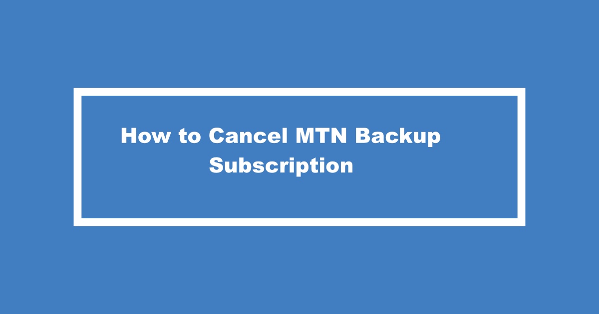 Cancel Mtn Backup Subscription