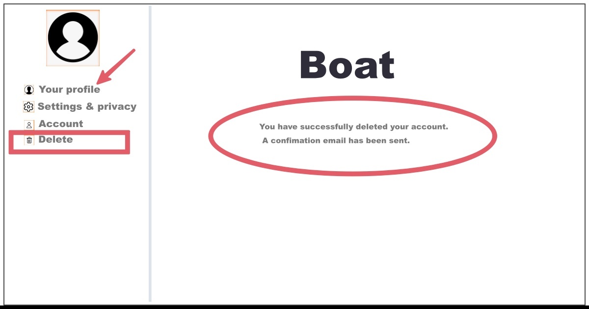 Image of How to Delete Boat Account