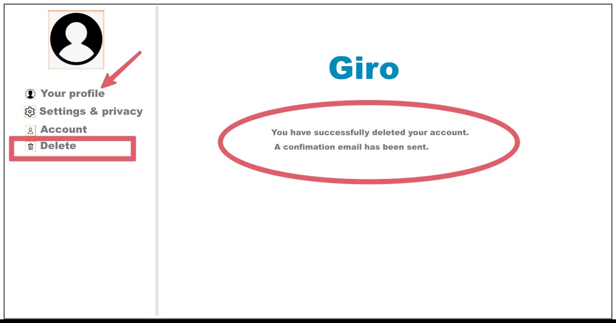 Image of How to Delete Giro Account