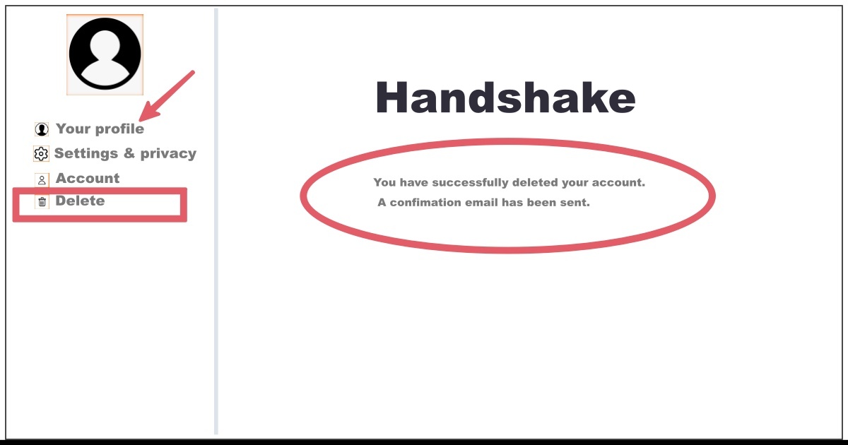 Image of How to Delete Handshake Account