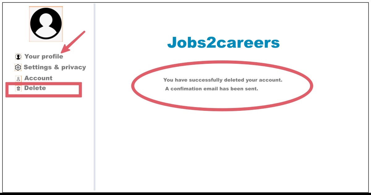 Image of How to Delete Jobs2careers Account