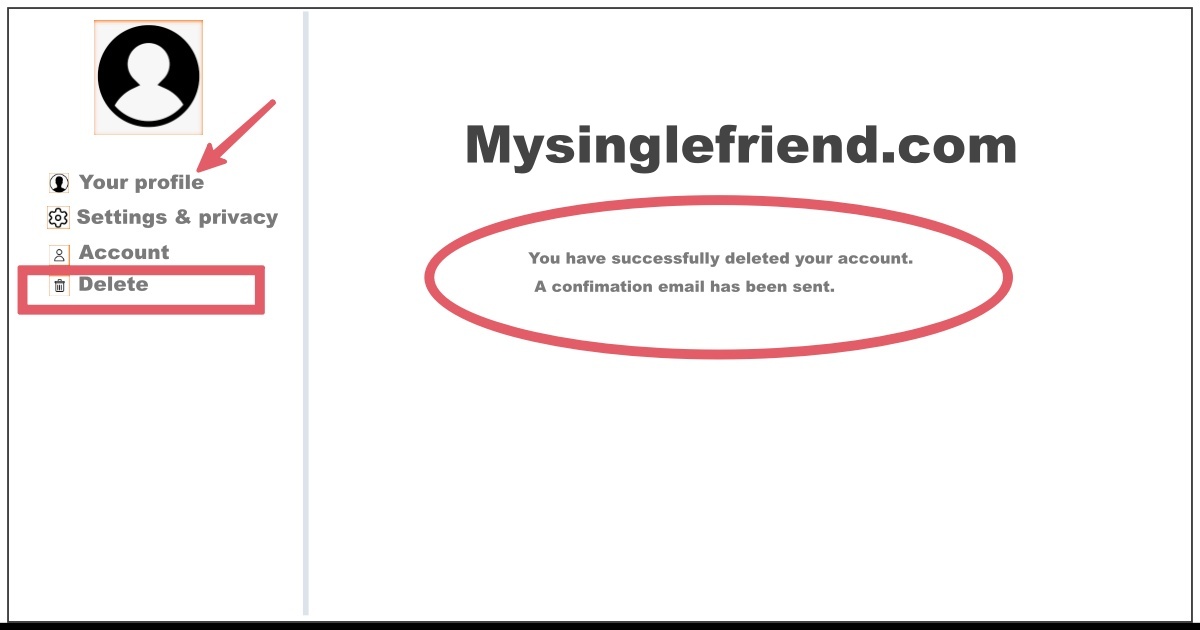 Image of How to Delete Mysinglefriend.com Account