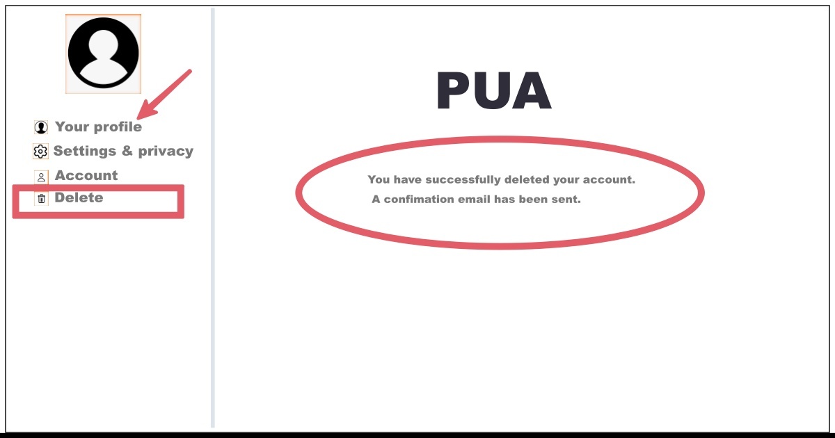 Image of How to Delete PUA Account