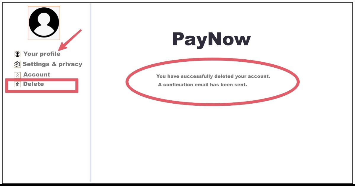 Image of How to Delete PayNow Account