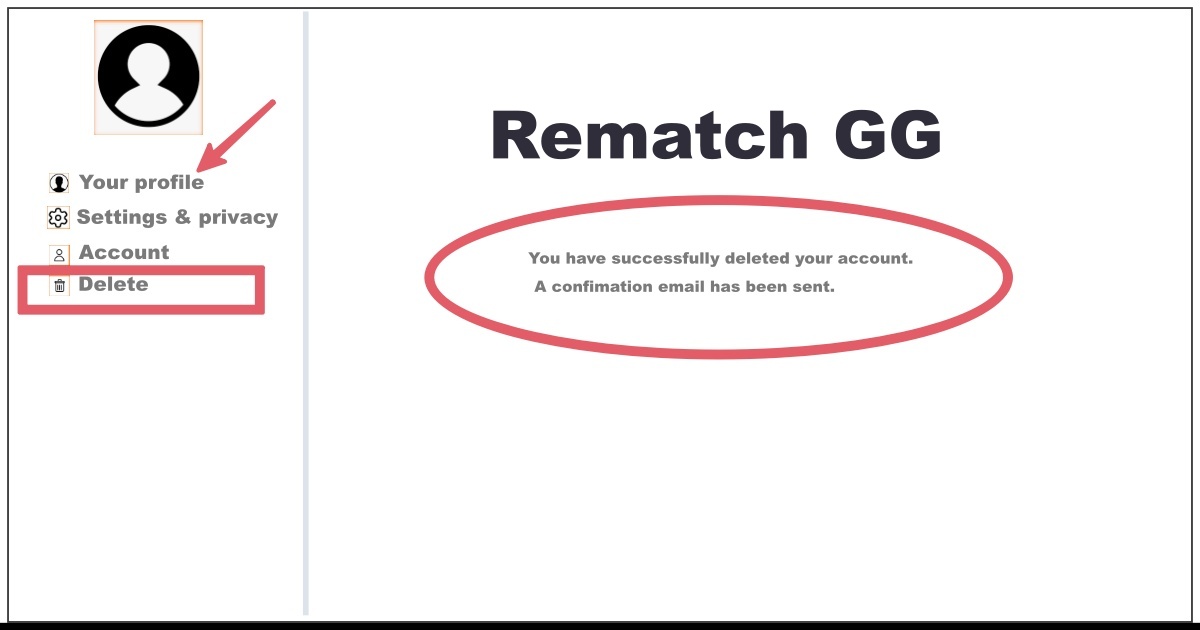 Image of How to Delete Rematch GG Account