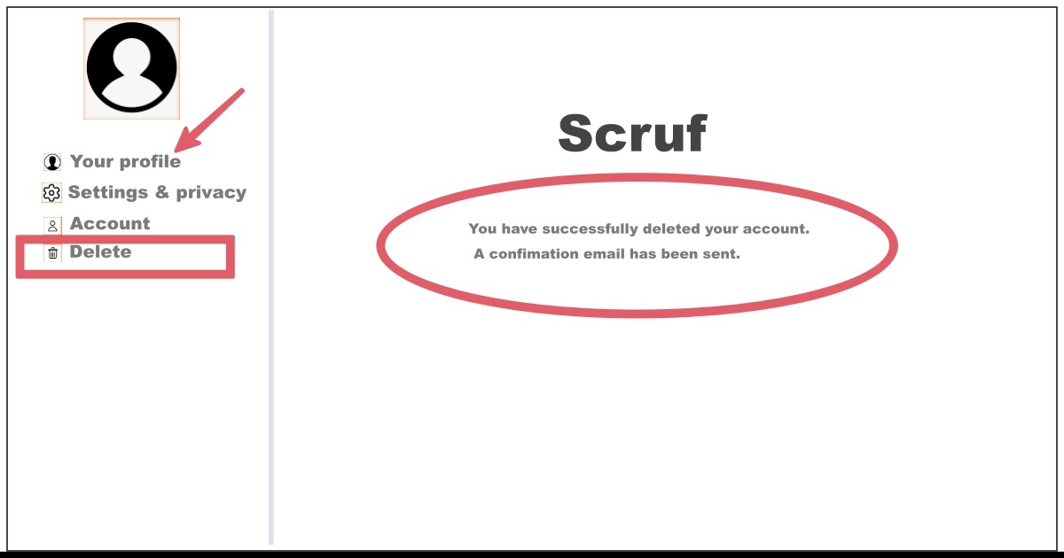Image of How to Delete Scruf Account