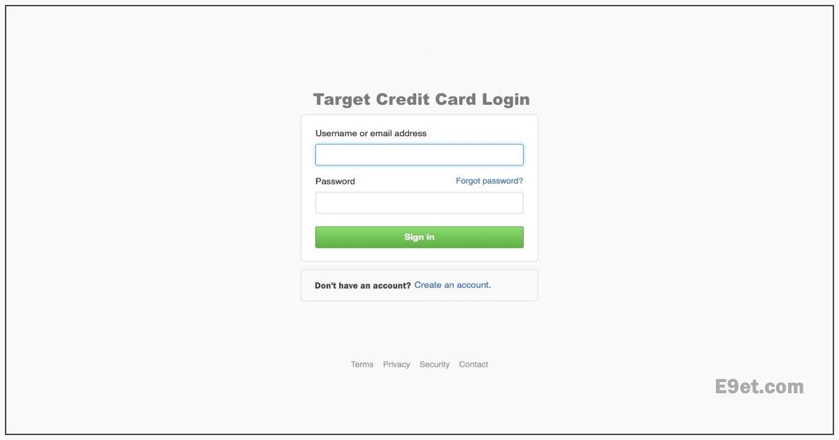 Image of Target Credit Card Log in