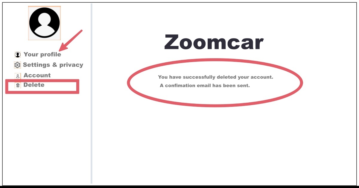 Image of How to Delete Zoomcar Account