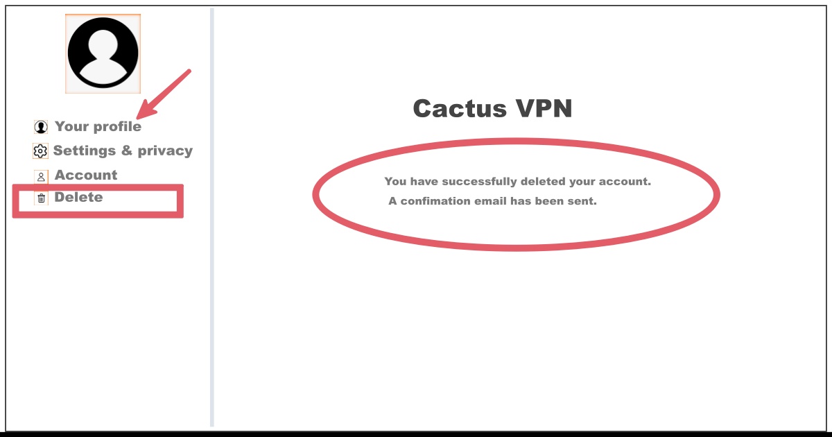 Image of How to Delete Cactus VPN Free Trial Account