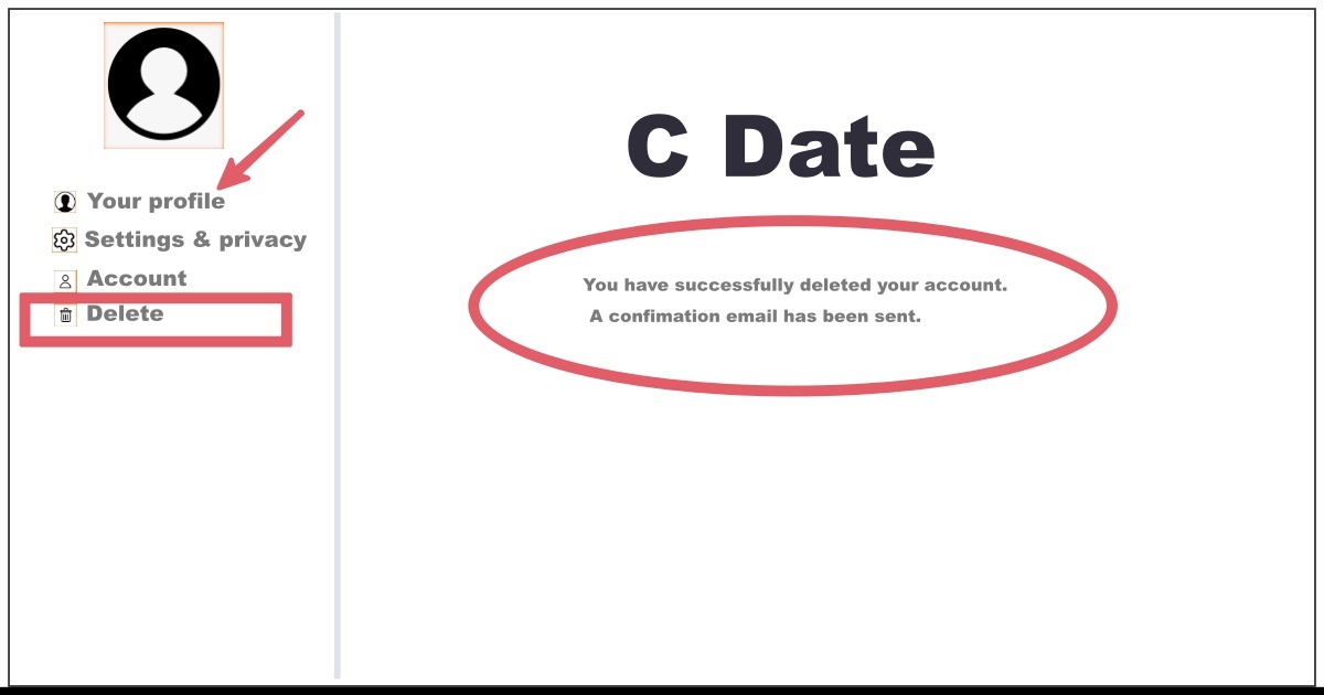 Image of How to Delete C Date Account
