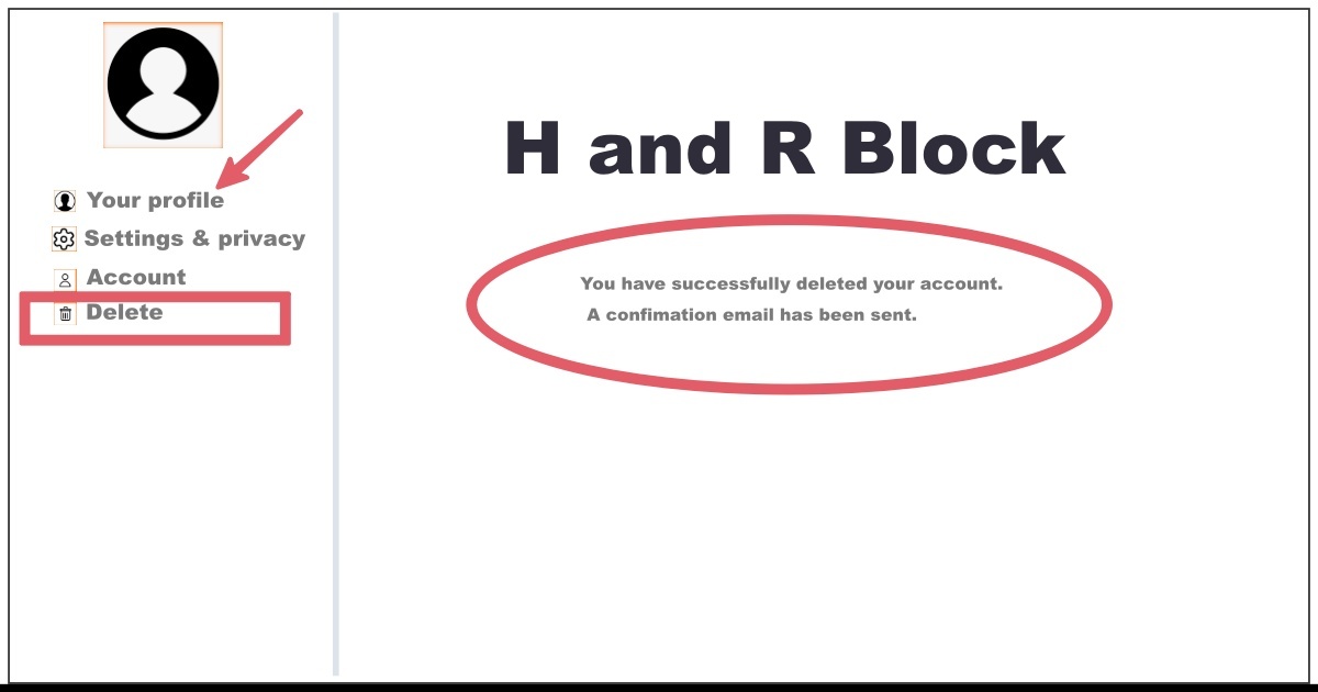 Image of How to Delete H and R Block Account