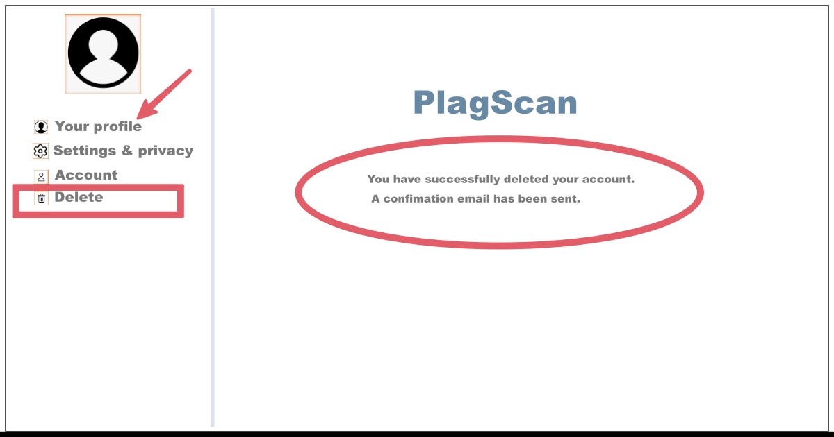 Image of How to Delete Free Trial Account in PlagScan