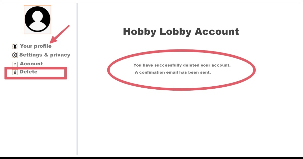 Delete Hobby Lobby Account