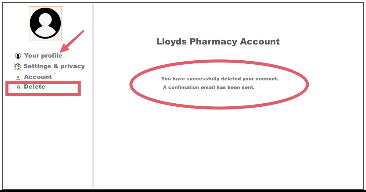 Delete Lloyds Pharmacy Account