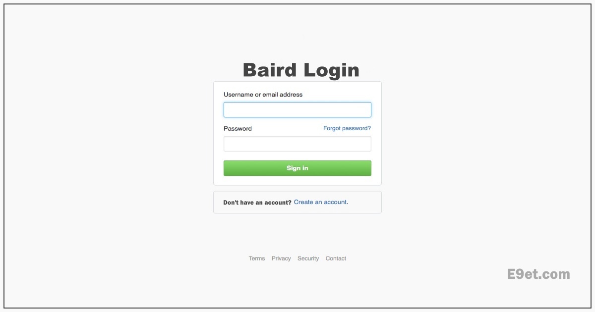 Baird Account Login