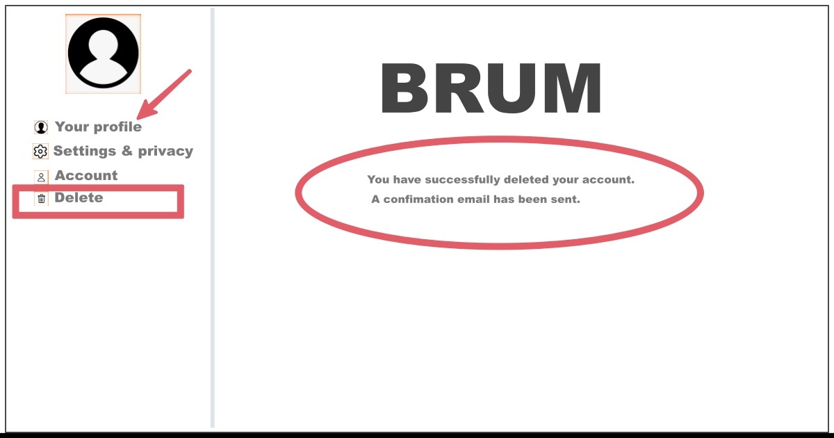 How to Delete BRUM Account