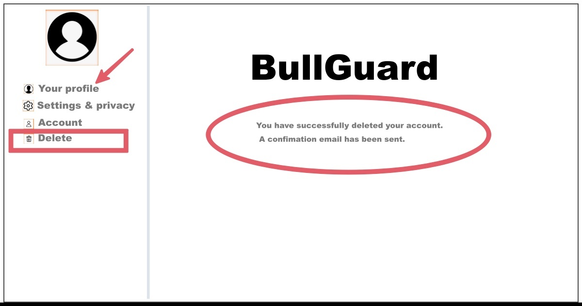 BullGuard Delete Account
