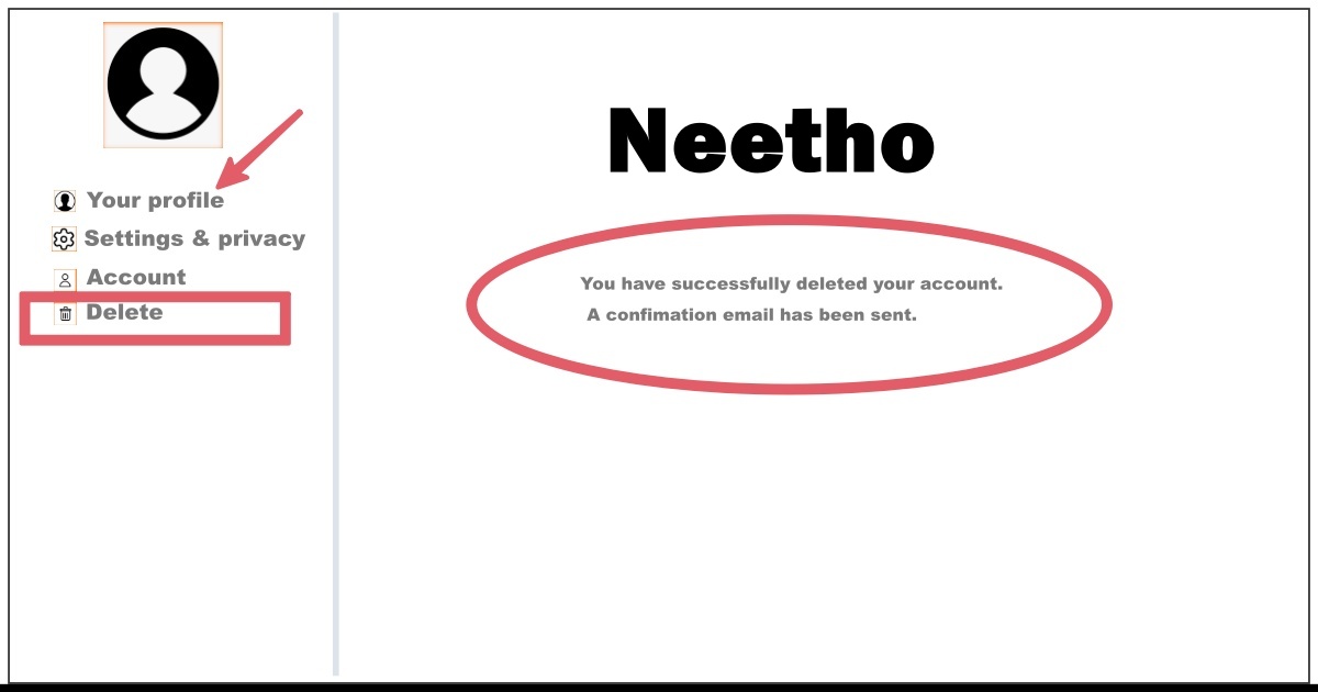 How to Delete Neetho Account