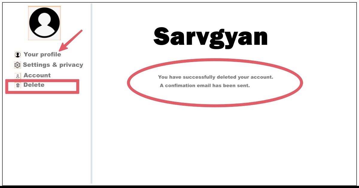 How to Delete Sarvgyan Account