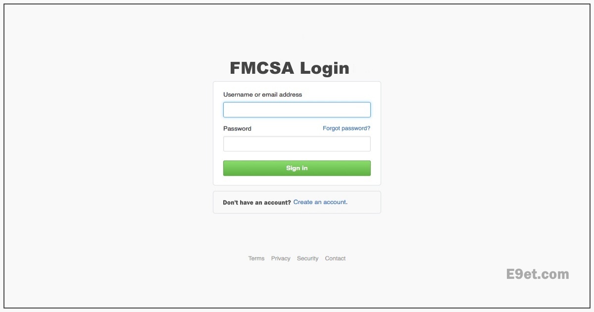 FMCSA Account Login