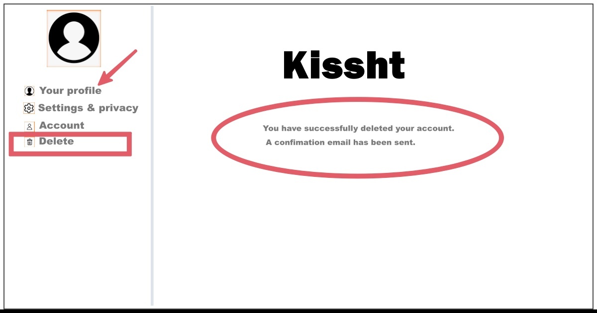 How to Delete Kissht Account