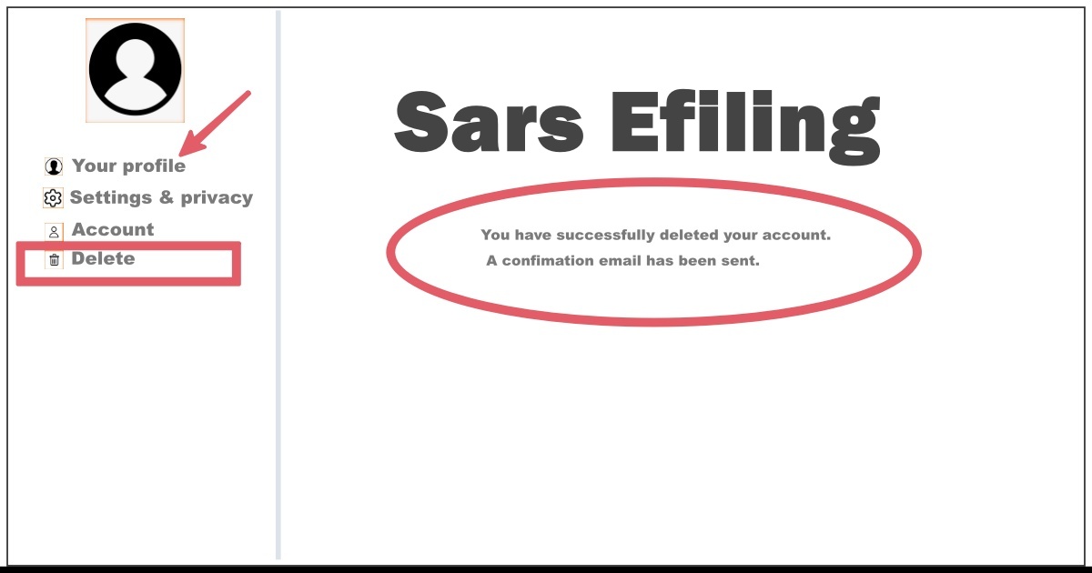 Delete Sars Efiling Account
