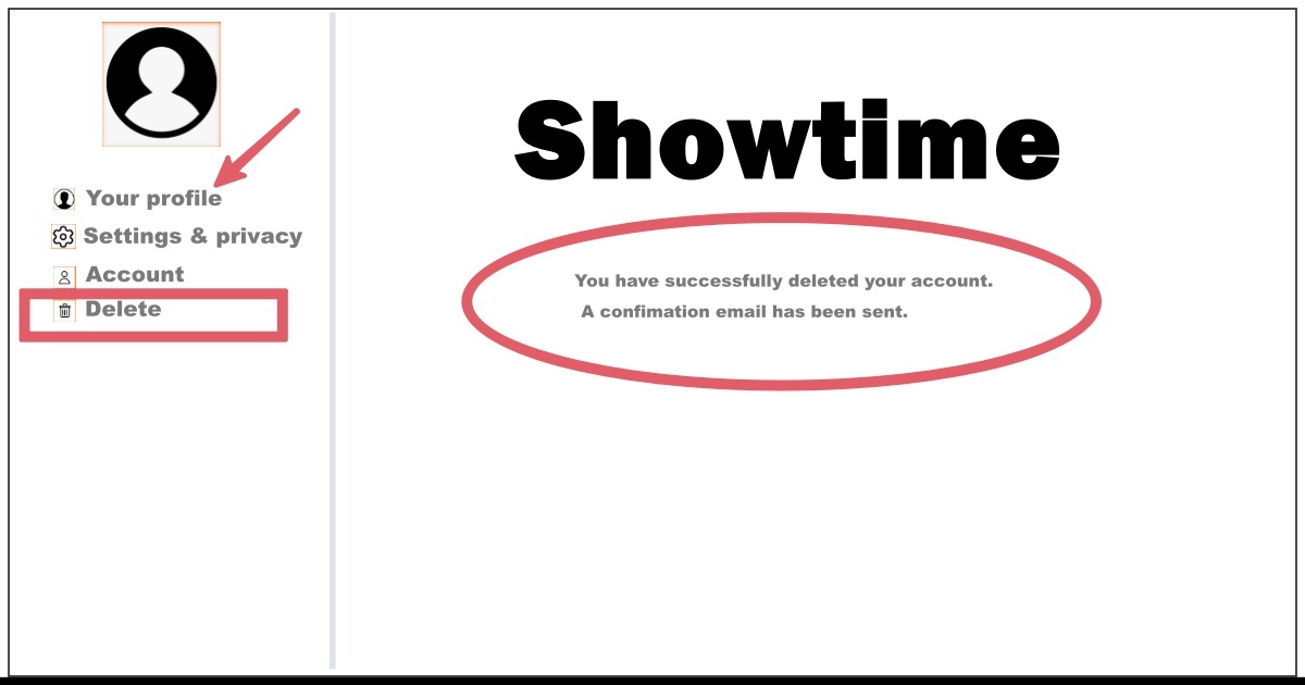 How to Delete Showtime Account