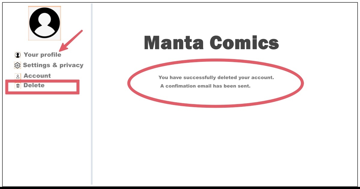 Delete Manta Comics Account