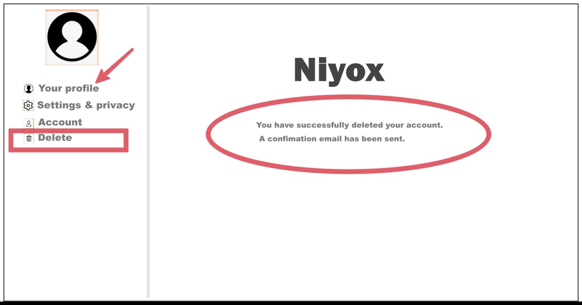 How to Delete Niyox Account