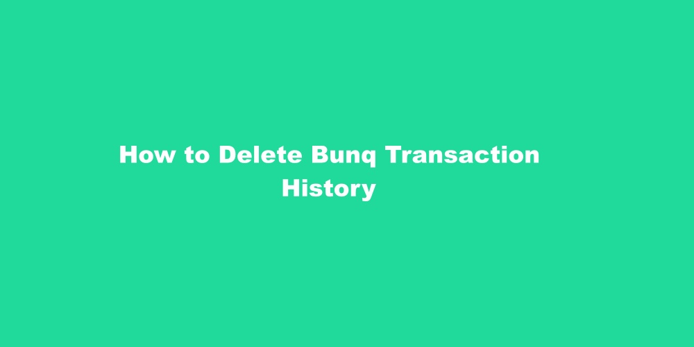 How to Delete Bunq Transaction History